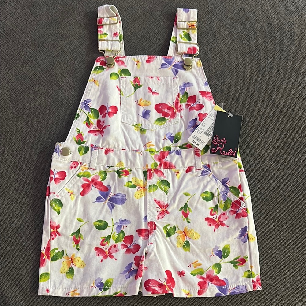 NWT Floral Girls Overalls!